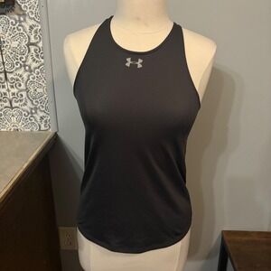 Under Armour Dark‎ Gray Sheer Mesh Racerback Crewneck Tank Top (Women's Small)